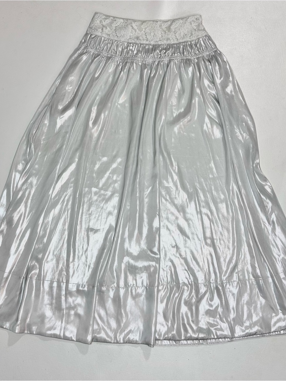 Free People Aster Maxi silver skirt